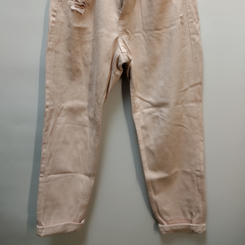 H&M Boyfriend‎ Low Waist Jeans powder pink & denim soft size 27 - Picture 2 of 6